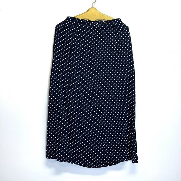 JM Collection Jennifer Moore Midi Skirt Polka Dot indigo harvest sun blue sz 10 - Picture 2 of 12